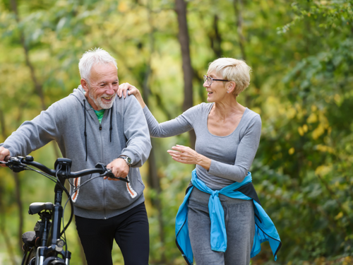 Elderly Couple Enjoying A walk with pain free joints